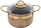 Кастрюля Brioni антипригарная Royal Stone Ti̇gereye Gold 18 см 2.5 л (764-045) - изображение 1