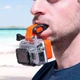 Держатель капа для экшн камеры GoPro, крепление для рта для серфинга / каякинга / спорта + длинный винт, черный с оранжевым (83761541) - изображение 2
