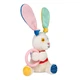 Іграшка для собак Зайчик з кільцем та пищалкою GiGwi Plush, текстиль, термопластична гума, 16 см - зображення 1