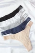 Набір трусиків Victoria's Secret 5-Pack Logo Cotton Thong Panties Pink розмір XS - зображення 2