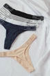 Набір трусиків Victoria's Secret 5-Pack Logo Cotton Thong Panties Pink розмір XS - зображення 8
