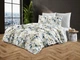 Постільна білизна Karna Home Flora двоспальне біло/блакитне - зображення 1