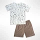 Піжама дитяча (футболка + шорти) ZEYNO&MEMO organic cotton wear (Туреччина) 10 років 140 см Біло-коричневий (0510) - зображення 2
