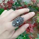 Винтажный перстень-кольцо Kinel с серым камнем, размер 19, 0913081-20 - изображение 1