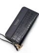 Функціональний крокодиловий гаманець на блискавці Croco-3502 чорний - изображение 2
