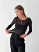 Жіноча прозора сіточна кофтинка лонгслів блузка Honey Fashion Accessories M/L/XL чорний (10-113) - зображення 2