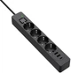 Сетевой фильтр-удлинитель ColorWay 4 розетки/3USB (2USB-A + 1 TYPE-C) (24 Вт) 2 м Black (CW-CHE432PDB) - изображение 1
