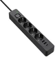 Сетевой фильтр-удлинитель ColorWay 4 розетки/3USB (2USB-A + 1 TYPE-C) (24 Вт) 5 м Black (CW-CHE435PDB) - изображение 1