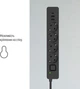 Сетевой фильтр-удлинитель ColorWay 4 розетки/3USB (2USB-A + 1 TYPE-C) (24 Вт) 5 м Black (CW-CHE435PDB) - изображение 16