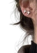 Сережки-кліпси Зірочки ChengSe 1*0,9см сріблясті - зображення 1