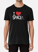 Чоловіча футболка Stedman з принтом I love space Люблю космос Чорний XL - зображення 1