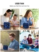 USB вентилятор портативный TOPK синий, 3 скорости. - изображение 8