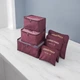 Набор дорожных органайзеров для вещей Laundry Pouch 6 сумочек на застежках Бордовый, органайзер дорожный для чемодана - изображение 1