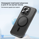 Чехол для iPhone 16 Pro Max c Magsafe Rock Guard Series Crystal Titanium Black - изображение 3