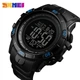 Мужские наручные спортивные часы Skmei 1475 Черные с синим - изображение 4