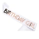Атласна стрічка через плече на день народження "Birthday Girl" white & rose gold (B-02) - зображення 1