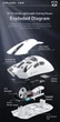 Геймерська акумуляторна бездротова (Bluetooth + 2,4G) миша Attack Shark R1, PixArt PAW3311, 18000DPI, White/БІЛА (R1-3311W) - изображение 4