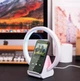 Беспроводная зарядка WiWU 4в1 15W + колонка 5W + RGB-подсветка + радио Ночник с блютуз колонкой и зарядным устройством 1500 mAh Белый - изображение 9