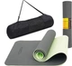 Набор Коврик спортивный Cornix TPE 183 x 61 x 0.6 см для йоги и фитнеса XR-0002 Black/Green + Резинка для фитнеса и спорта из ткани Cornix Loop Band XR-0140 14-18 кг Черная - изображение 2