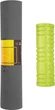 Набор Коврик спортивный Cornix TPE 183 x 61 x 0.6 см для йоги и фитнеса XR-0002 Black/Green + Массажный ролик Cornix EVA 45 x 14 см XR-0040 Green - изображение 1