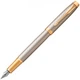 Чорнильна ручка Parker IM Premium Warm Silver GT FP тепле срібло/золото перо F (тонке) - изображение 1