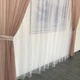 Комплект штор с тюлью, готовые шторы с гардинами из сетки для дома пудрового цвета - изображение 6