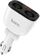 Автомобільний зарядний пристрій Hoco Z28 (2 cigarette port 160Wmax+2USB 3.1Amax) LED Display White (24719) - зображення 1