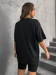 Женская пижама комплект футболка велосипедки New Style М черный (2-260) - изображение 2