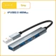 USB-хаб Essager Fengyang 4 in 1 Splitter (USB-A port) grey (EHBA04-FY0G-P) (EHBA04-FY0G-P) - изображение 1