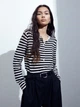 Кардиган женский H&M 270579541_strip XS Черный с кремовым (2727000049270) - изображение 1