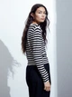 Кардиган женский H&M 270579541_strip XS Черный с кремовым (2727000049270) - изображение 2