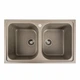 Гранитная мойка для кухни Platinum 7950 Equatoria матовая прямоугольная, 2 чаши, титан - изображение 1