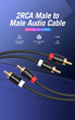 Мультимедійний кабель Vention 2RCA to 2RCA Audio Cable тюльпани 1 м Black (VAB-R06-B100) - зображення 9