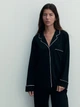 Піжамна сорочка жіноча H&M 270998802 XS Чорна (2727000008871) - зображення 1