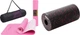 Набор Коврик спортивный Cornix TPE 183 x 61 x 0.6 см для йоги и фитнеса XR-0005 Pink/Rose + Массажный ролик Cornix XR-0132 EPP 30 х 15 см Черный/Черный - изображение 1