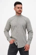 Сорочка льон стійка Trend Collection U02-152 сіро-зелений 2XL - зображення 1