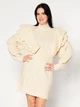 Платье вязаное короткое зимнее теплое женское NA-KD 1018-006319-0260 XXS/XS Молочное (7325944743077) - изображение 1