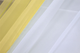 Комплект кухонних штор VR-Textil № 017к з підв'язками на карниз 1 - 1.5 м 265х170 см Жовтий з білим (50-081) - зображення 5