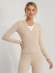 Лонгслив длинный женский NA-KD 1100-003671-0005 XXS Бежевый (7325943164729) - изображение 1