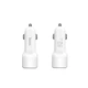 Автомобільний зарядний пристрій HOCO Z23 grand style dual-port car charger set with iP cable White (6957531078012) - изображение 2