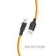 Кабель HOCO X21 Plus USB to iP 2.4A, 1m, silicone, silicone connectors, Black+Orange (6931474711854) - зображення 1