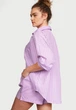 Піжама Victoria's Secret Cotton Long-Sleeve Shirt & Shorts Set Purple Stripes S Бузкова фіолетова - зображення 2
