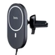 Холдер Hoco CA90 Powerful magnetic wireless charging car holder Black - зображення 3