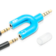 Разветвитель для наушников и микрофона Addap AJA-03, 3,5 мм Jack 3-pin на 4-pin | Аудиоадаптер, сплиттер, голубой - изображение 3