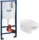 Инсталляция GROHE Rapid SL 38772001 c панелью смыва Skate Cosmopolitan 38732000 + унитаз KRONER Oker WHI533536 Rimless с сиденьем Slim Soft Close Quick Release дюропласт KO533536WHIR (38772001KO533536) - изображение 1