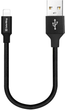 Кабель ColorWay USB - Apple Lightning 2.4A 25 cm Black (CW-CBUL048-BK) - зображення 1