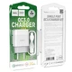 Комлект зарядного устройства Hoco C72Q Glorious USB 18W выход, EU штекер,поддержка для QC3.0/QC2.0, для FCP, для AFC с кабелем для USB/Type C White - изображение 1