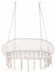 Подвесное плетеное садовое кресло-качели Carruzzo BOHO для 2 человек гнездо бежевое - изображение 2