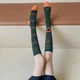 Гольфы асиметричные квадраты зеленые 35-40 - изображение 1