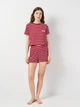 Пижама (футболка + шорты) женская из вискозы Trendyol THMSS20PT0230 L Light Burgundy (8683048217146) - изображение 3